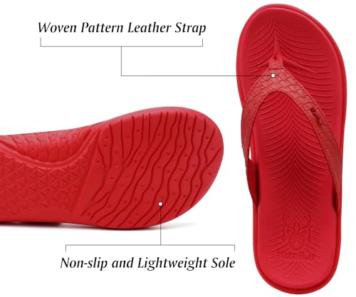 Image of KuaiLu Womens Flip Flops Arch Support Yoga Mat Cushioned Thong Sandals | Ladies Comfortable Walking Slides For Plantar Fasciitis Slip On Indoor Outdoor For Summer