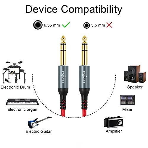 Miniatura 3 de Twozoh Cable Trs 6.35mm Estéreo 0,5m, Trenzado Cable Jack Guitarra De 6,35 Mm A 6,35 Mm Profesional Hifi