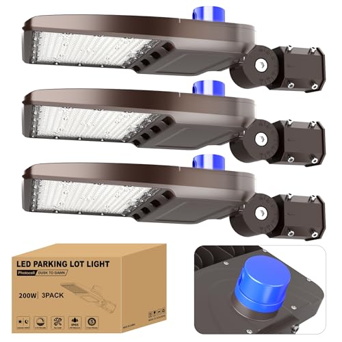 LED Parking Lot Light 200W 28000LM 5000K Commercial Outdoor Area Lighting