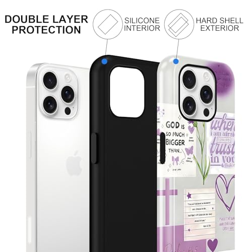 Coque chrétienne violette avec verset biblique inspirant pour iPhone 16 Pro Max - 3