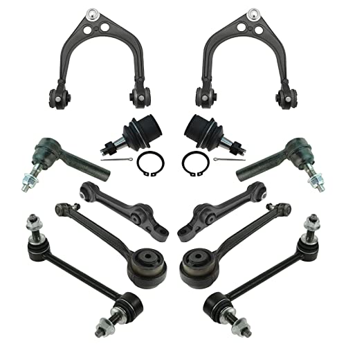 TRQ Front Steering & Suspension Kit Ball Joint Control Arm Control Arm with Ball Joint Sway Bar Stabilizer Link Tie Rod Compatible with 2011-2022 Chrysler 300 Dodge Challenger Charger