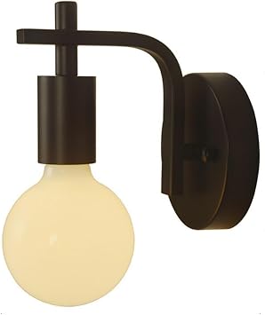 Black Candlestick Wall Lamp, Single-Head Metal Wall Light, Living Room Decorative Lighting Wall Sconce, E27 Socket excluding Bulb, Modern Minimalist Wall Lamps for Corridor