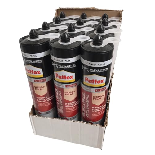 Dichtmasse für Fenster & Türen - Creme - wetterbeständiges Silikon Innen & Außen (12 x 280ml)