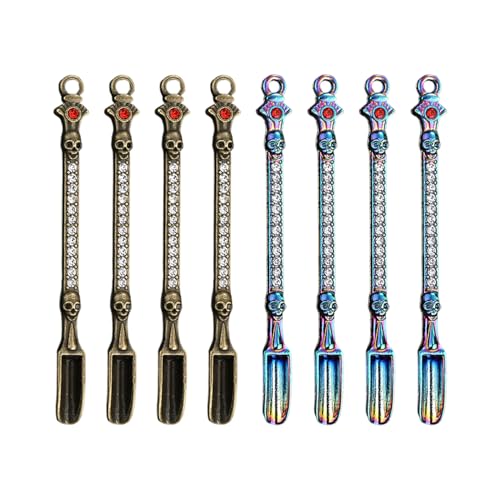 Duiniu Pala De Pasta Para Fumar De Metal De 8 Piezas, Conveniente Juego De Herramientas Multifunción, Cuchara Para Polvo Portátil, Adecuada Para Cucharas Para Fumar, Herramienta De Acceso Para Polvo.