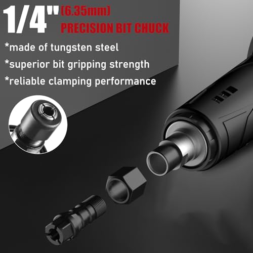 Image of AOBEN Power Die Grinder Tool with 6 Speed Control Max 30000RPM, Electric Straight Grinder Tool with 1 /4 inch Collet, Heavy-Duty for Metal Grinding, Polishing, Welding Repair