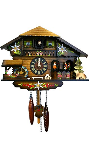 Alexander Taron Importer 400Qmt Engstler Battery-Operated Cuckoo Clock - Full Size - 9" H X 12.5" W X 6.25" D, Brown #TOP11
