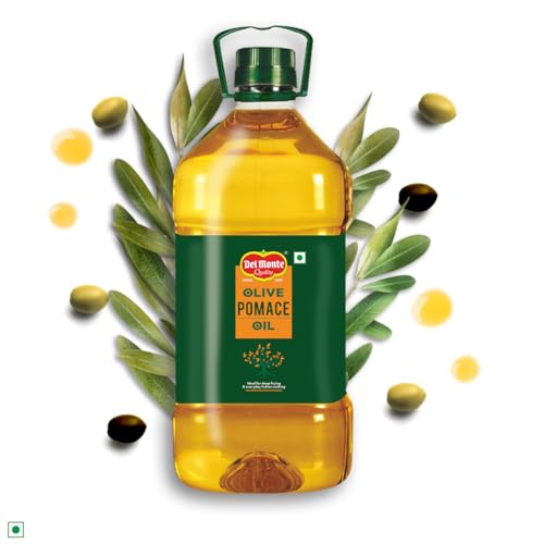 Image of Del Monte Pomace Olive Oil (Imported) | All purpose cooking oil for everyday Indian cooking | Ideal for deep frying, roasting, baking | High MUFA & Low in Saturated Fat | 5L PET Bottle (Pack of 3)