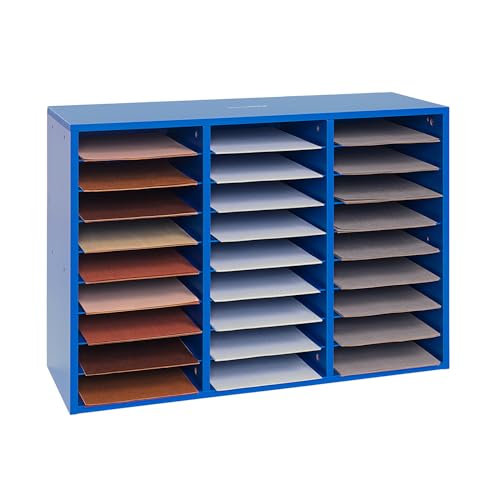 Image of Really Good Stuff Classroom Blue Mail Center, 27 Slots | 32 inch W x 12 inch D x 23 inch H, Office Mailboxes, Mail Sorter, Classroom Organization, Mailbox Organizer for Students & Teachers