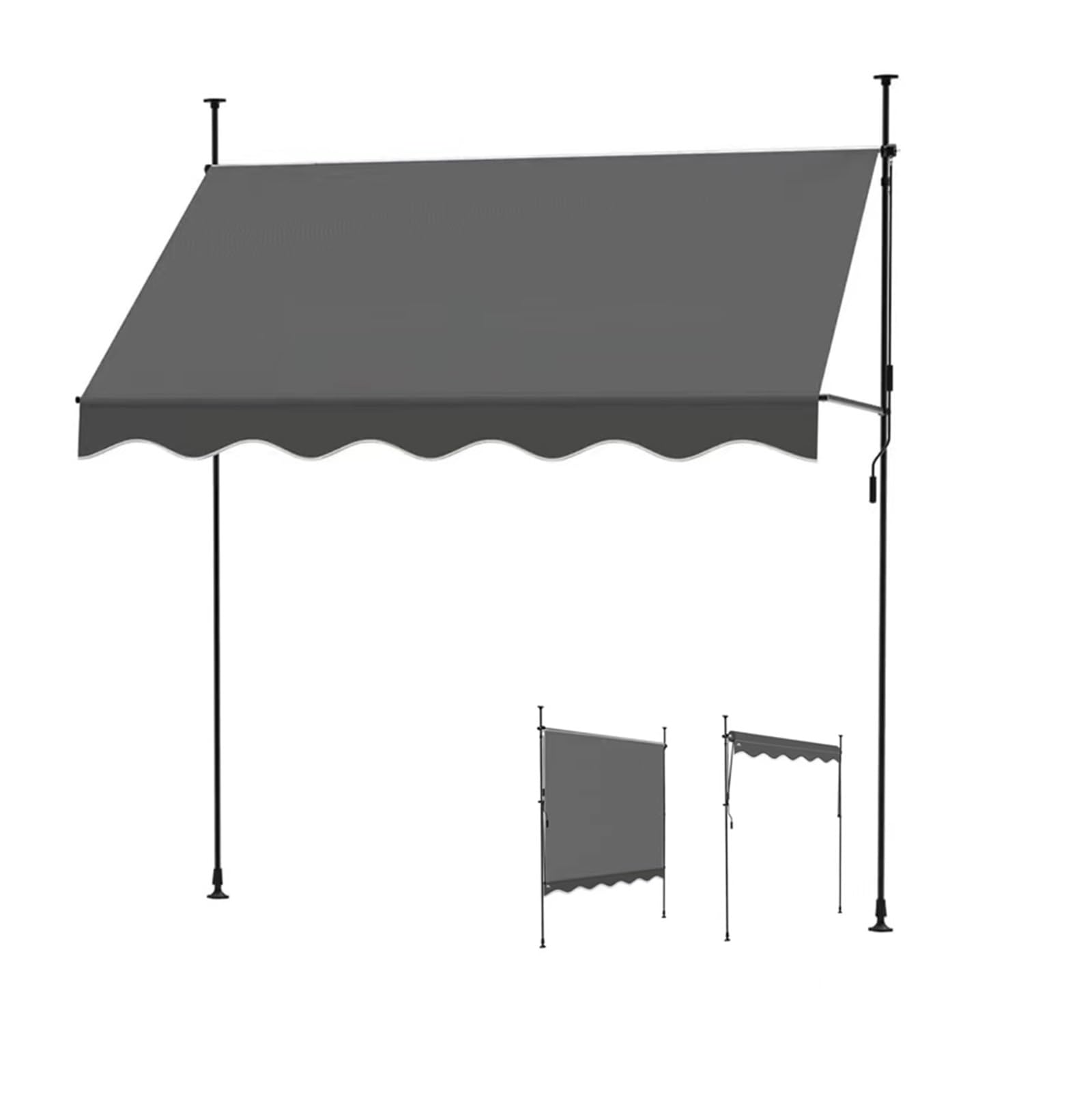 Store banne pliable avec protection UV réglable pour ombrager le jardin