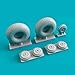Reskit RS24-0004 - 1/24 De Havilland Mosquito Wheels Set Scale Plastic Model kit