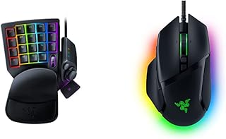 Razer Tartarus Pro Gaming Keypad - 32 Programmable Key (Analog Optical Keys, RGB Chroma, Customisable Pressure Sensitivity) Black & Basilisk V3 - Wired Customisable Gaming Mouse Black
