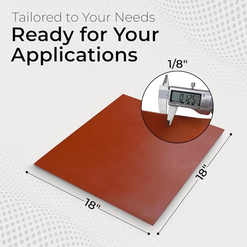 Image of Exactly Rubber Red Commercial Grade Silicone Sheet - 1 /8 x 18 inch x 18 inch 60A Durometer, Made in The USA