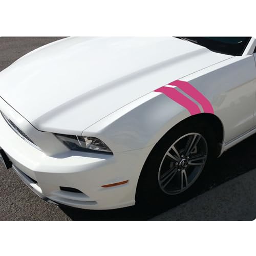 Image of x xotic tech 4pcs Car Fender Stripes Hash Marks KK Vinyl Sticker Universal for Car Truck SUV Auto Bumper Racing Stripe Decal (Pink)