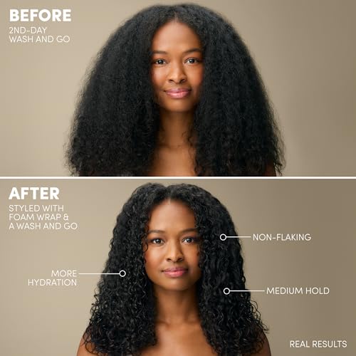 Mizani Espuma de Peinado, Para Cabello Ondulado o Rizado, Prepara el Pelo Para Envolturas, Rulos y Moldeado, Enriquecida con Aceite de Monoi y Manteca de Karité, Styling Foam Wrap, 250ml - imagen 2