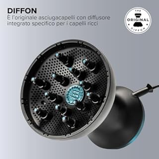 Bellissima Imetec Style Expert Diffon, Diffusore Aria Calda XL Professionale per Capelli Ricci, Tecnologia Ionica Anti-Crespo, 2 Velocità, 3 Temperature, Cavo 3m, Asciugatura Delicata
