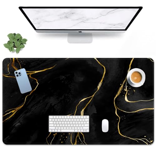 Arttown Black Gold Marble Mouse Pad Large Gaming Mat Rust Book Gr...