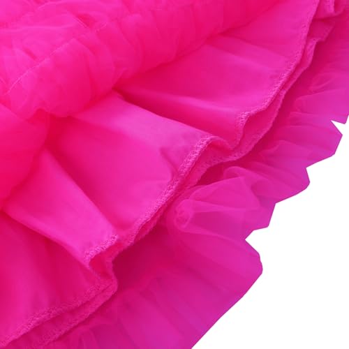 Image of GSVIBK Baby Girls Tutu Dress Sleeveless Toddler Cotton Tulle Skirt Princess Party Prom Dresses
