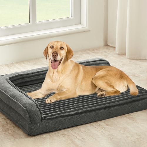 WINDRACING Orthopedic Dog Beds for Large, Medium Dogs, Waterproof Egg Foam Dog Sofa Bed with L...