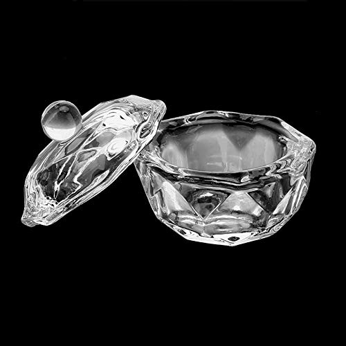 Mollensiuer 2Pcs Clear Nail Art Acrylic Liquid Powder Dappen Dish Bowl Glass Crystal Cup Glassware With Lid For Nail Art Manicure Care Tools #TOP3