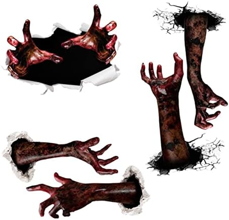 LABRIMP Vampire Decal Hands Hand Home Office Graffiti Removable Decals Sticker PVC Wall for Creepy Mural Bloody Zombie Halloween Party Horror Bar Pattern Decoration Ghost Scary