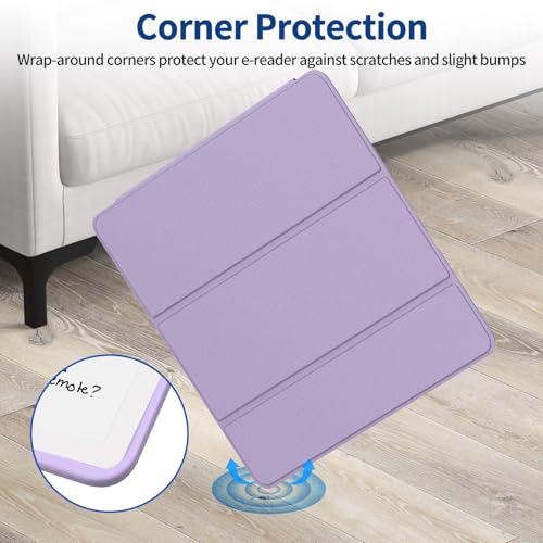 Image of Sanyetral Trifold Protective Case with Auto Sleep Wake, Incompatible with TCL Nokia -Purple