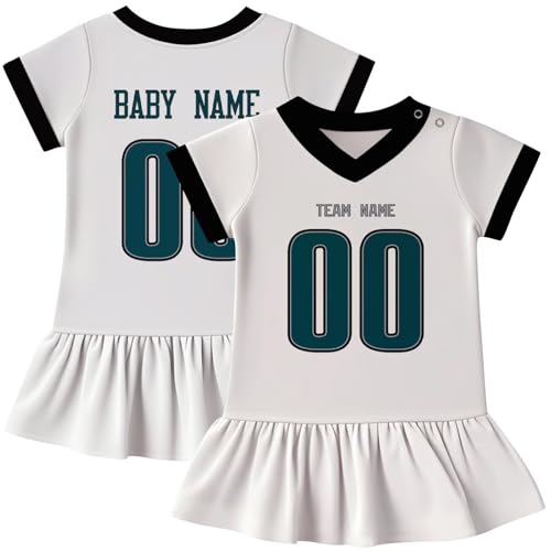 Image of KREDE Baby Clothes Unisex Bodysuit Jersey Style Custom Name Number for Baby Boys