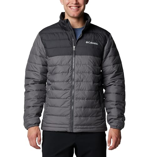 Columbia Powder Lite II Chaqueta, Forro Reflectante Omni-Heat, Tela Resistente al Agua, Capucha Ajustable, Bolsillos Seguros, Puños Elásticos - Hombre