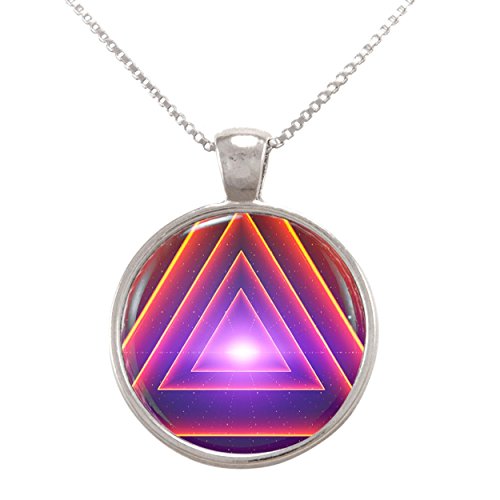 Arthwick Store Sacred Geometry Illustration of Infinate Triangles in Space Pendant Necklace