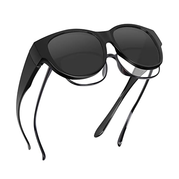 GEGURI Fit Over Glasses Sunglasses for Women Men, Oversized Cat Eye Sunglasses Polarized 100% UV400 Protection