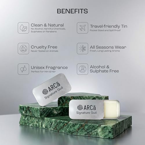 Image of ARCa Signature Oud Unisex Classic Solid Perfume | Long-Lasting Alcohol Free Solid Perfume | Non-Greasy Strong Oud Fragrance | Pocket Solid Perfume for Men & Women | Ideal for Birthday Gift