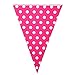 Produktbild Gespout Bunt Dots Papier Wimpel Flaggen Dreieck Flaggen String Flagge Banner für Geburtstag Party Dekor Zubehör und Hochzeitsdekoration 10 Dreieck Flaggen,ca 230cm(Rose)