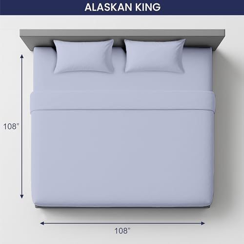 Image of SGI 108 inchx108 inch 4 Pc Alaskan King Sheet Set 600 TC 15 inch Deep, Cornflower Blue