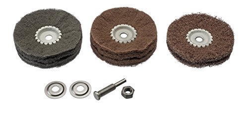 Osborn Professionelles Satinierset für Bohrmaschine, 4-teilig Profi Durchmesser 100 mm 3x Feinschleifringe je 1x grob, mittel, fein mit Spannschaft 6 mm, 8603600004