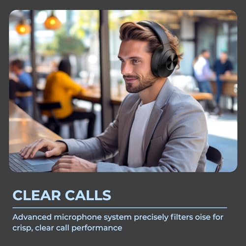 Image of E11-A Active Noise Cancelling Headphones Wireless Bluetooth Headphones with Rich Bass, Wireless Headphones with Clear Calls, Bluetooth 5.0, 30 Hours Playtime, Comfort Fit, Model 8
