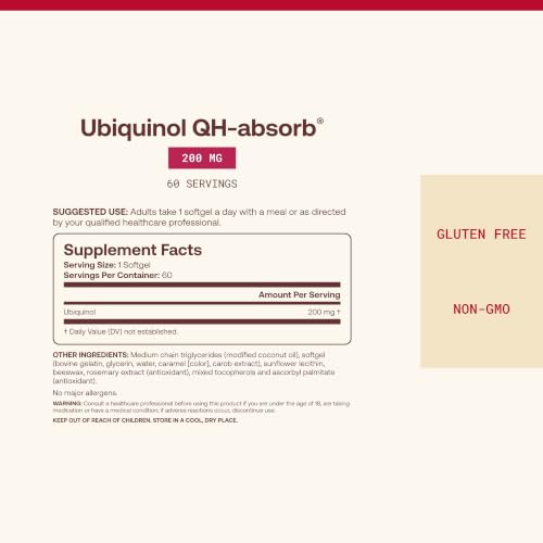 Jarrow QH-Absorb CoQ10 200mg, Ubiquinol Co Q 10 Supplement, 60 Softgels - image 4