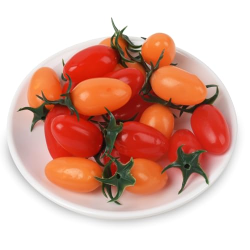 LUEYAO Artificial Cherry Tomatoes Simulation Red Yellow Cherry Tomatoes Decorations