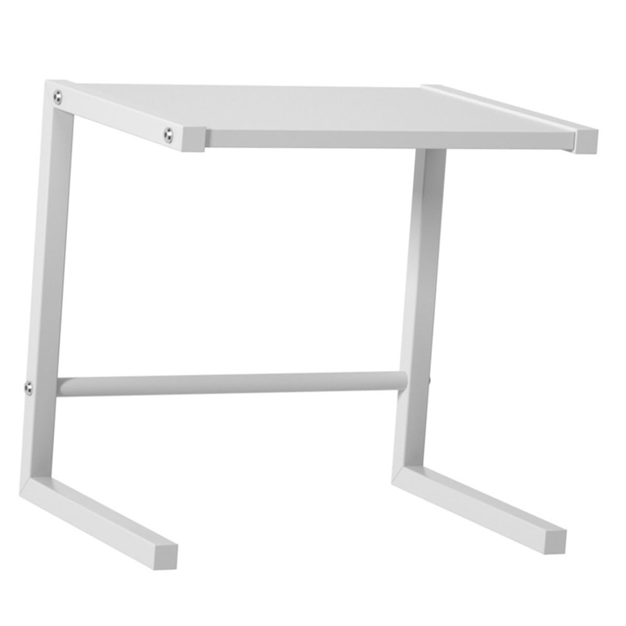 Étagère Cuisine en Acier au Carbone, Support pour Micro-ondes et Four Blanc