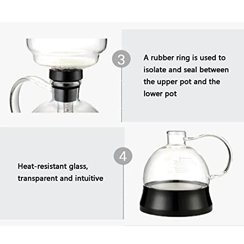 Ixoakq W9H3T6629 Syphon Coffee Maker, Electric Siphon Glass Coffee Pot thumb #3