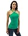 PattyBoutik Women’s Halter Twist Keyhole Empire Waist Blouse (Green S)