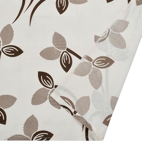 Image of Floral Printed Home Decor Curtains for Living Room, Bedroom Doors and Windows Panel, Parda, Eyelets Hanging, Coffee, 4 x 9 Feet, Pack of 2