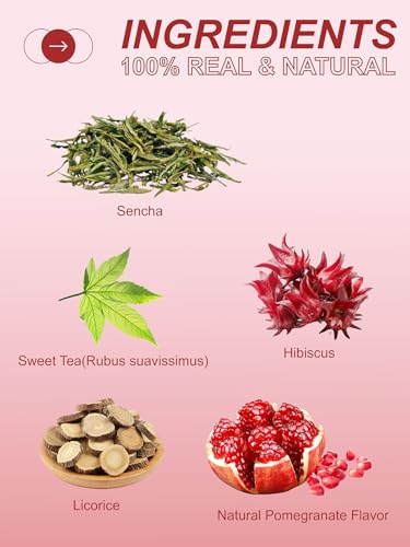 Image of TeeLux Pomegranate Green Tea Bags, Sencha Tea Blend, Sweet & Tart, 100 ct