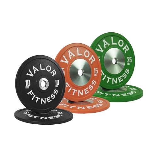 Valor Fitness Competition Urethane Bumper Plates Set - Durable 100lb Olympic Weightlifting Plates