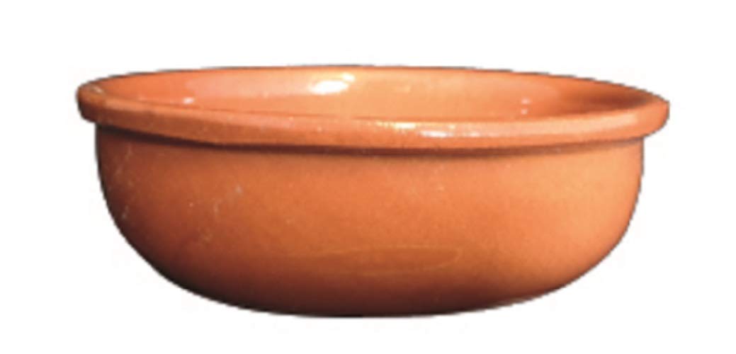 Tegamini Grandi in Terracotta Fatti a Mano Set 12 Pezzi Diametro 16 cm Altezza 5 cm con Cristallina per Alimenti Tegame in Ceramica per il Forno Pasta Fusilli Gnocchi