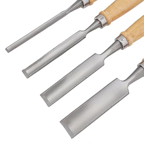 Omninmo 4PCS Semi-Circular Woodworking Chisel Set - Chrome Vanadium Steel Carpenter Wood Carving DIY Gouge Chisels for Beginners & Hobbyists - Image 7