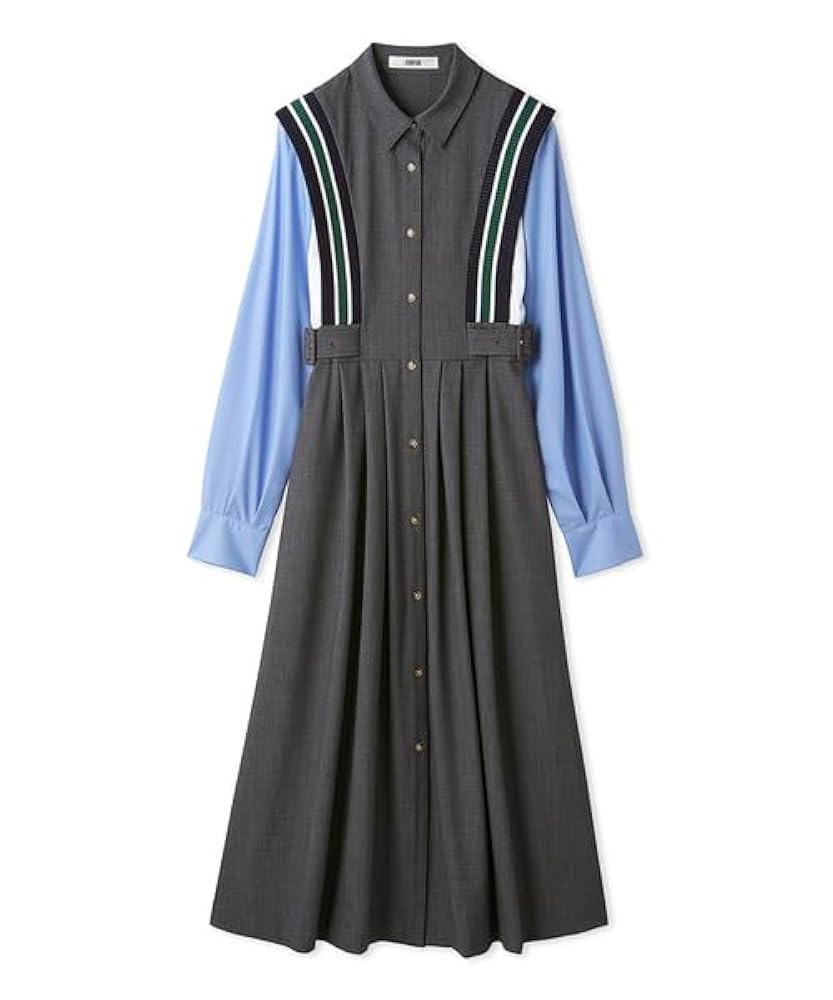 FURFUR リブコンビワンピース FURFUR｜《手洗い可》リブコンビシャツワンピース