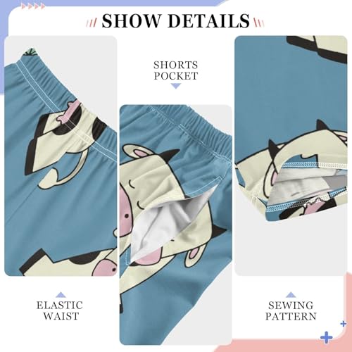 Cow Bushes Boys Pants Boys Athletic Pants Long Pant for Boywith Pockets Wide-Leg Size 6-14Y4