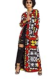 OLUOLIN Women's Long Sleeve Trench Coats African Print Dashiki Jacket