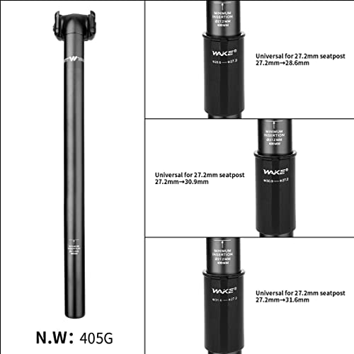 27.2 Seatpost 400Mm Liteone Mtb Seat Post With 28.6Mm 30.9Mm 31.6Mm Seatpost Shim Suitable For Mountain Bike Road Bicycle Mtn Bmx ( Include 3 Tube Adapters 10Mm Setback ) #TOP1