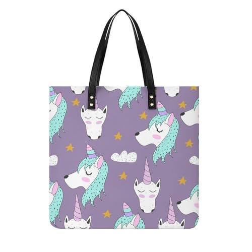 Sac à bandoulière licorne violette grand format pour ranger toutes vos affaires