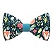 Fox bow tie blue gabardine material unisex pre-tied pattern, by Bow Tie House